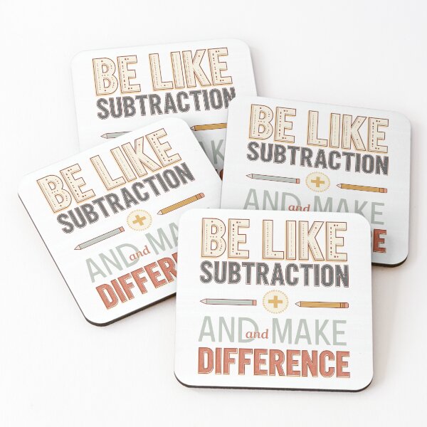 Item preview, Be Like Subtraction And Make A Difference Funny Math Teacher T‑Shirt for Classroom Positivity and Back‑to‑School Style designed and sold by GAIDREDA.