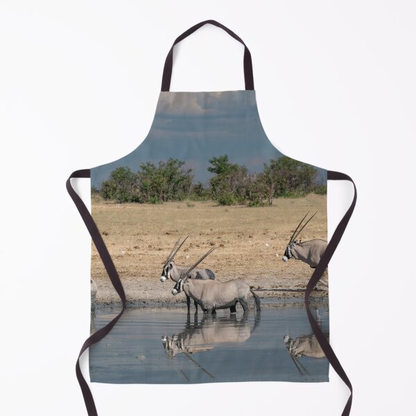 Item preview, Silent Guardians of the Waterhole — Gemsbok Reflections Under a Storm‑Lit Sky designed and sold by DavideAntoniani.