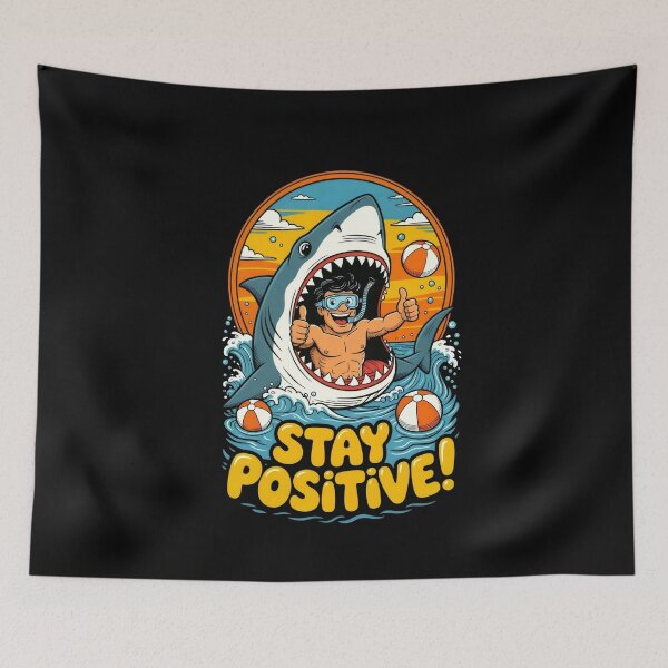 Item preview, Stay Positive: Thumbs-Up Shark Surprise designed and sold by Senpaiwaves.