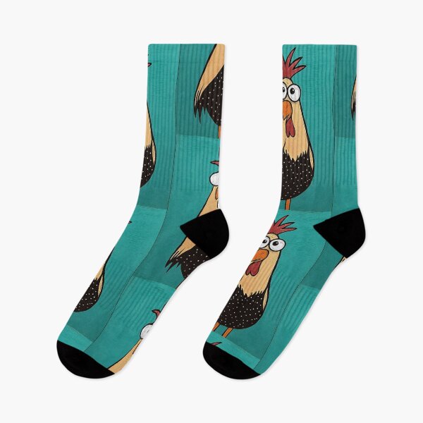 Item preview, Whimsical Rooster Strutting Boldly with Big Eyes and Polka-Dots on Vibrant Teal Stage Comic Art designed and sold by OlfactoART Studio.