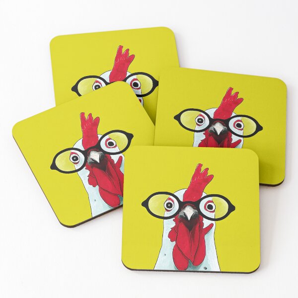 Item preview, What You Looking At?? Quirky Funny Chicken Pulling Off Oversized Glasses Like a Comedic Boss designed and sold by OlfactoART Studio.
