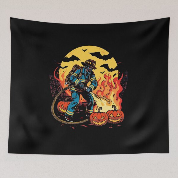 Item preview, Zombie Firefighter Saves Halloween Night designed and sold by DreamArtmaStudio.