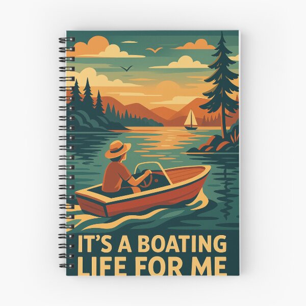 Item preview, It’s a Boating Life for Me – Retro Lake and Water Adventure Art designed and sold by RogueSymmetry.
