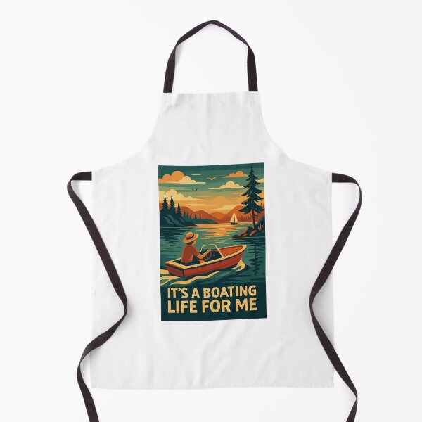 Item preview, It’s a Boating Life for Me – Retro Lake and Water Adventure Art designed and sold by RogueSymmetry.