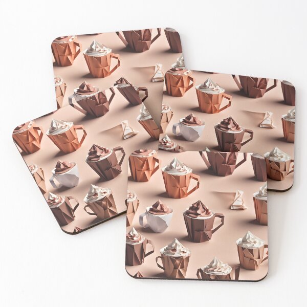 Item preview, Origami Art - Mugs of Creamy Chocolate Joy designed and sold by ArtfulFolds.