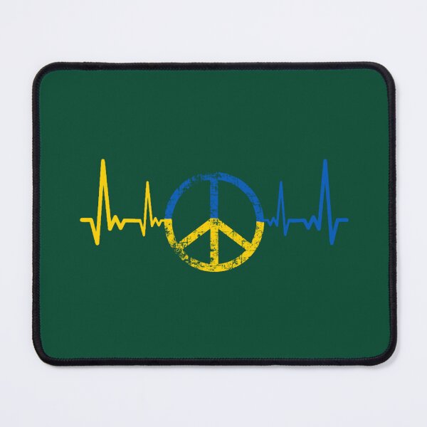 Item preview, ECG Heartbeat Ukraine Peace Design designed and sold by LivyPaigeHome.