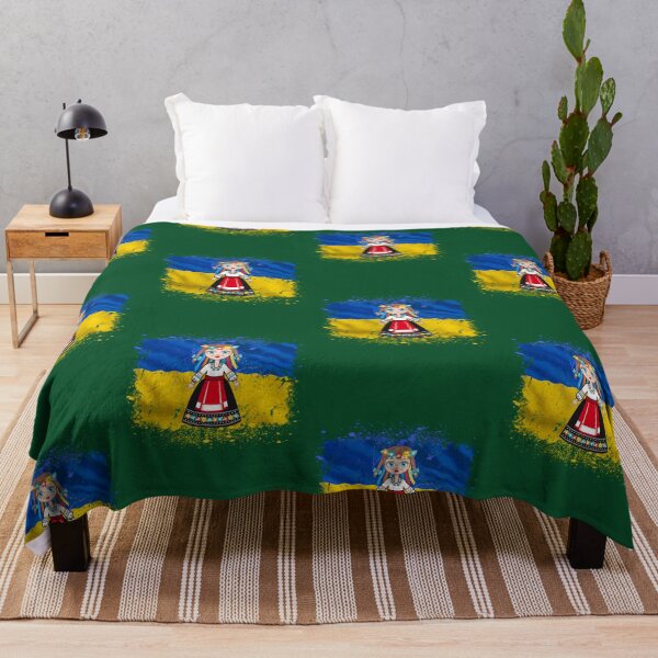 Item preview, Girl in Ukrainian National Dress Ukraine Flag designed and sold by LivyPaigeHome.