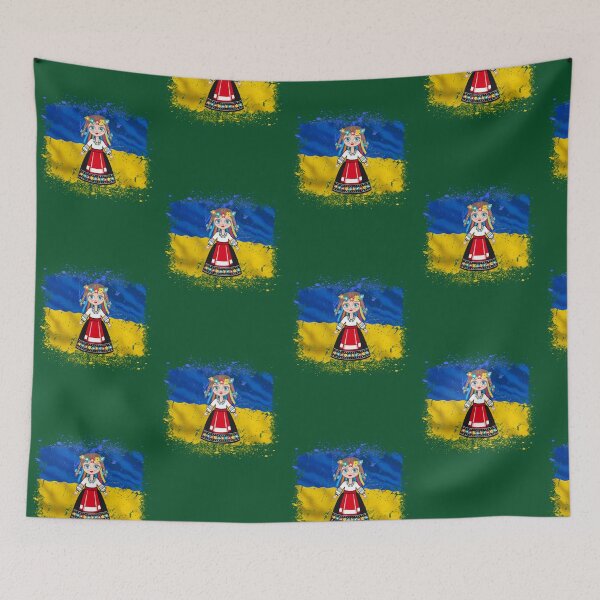 Item preview, Girl in Ukrainian National Dress Ukraine Flag designed and sold by LivyPaigeHome.