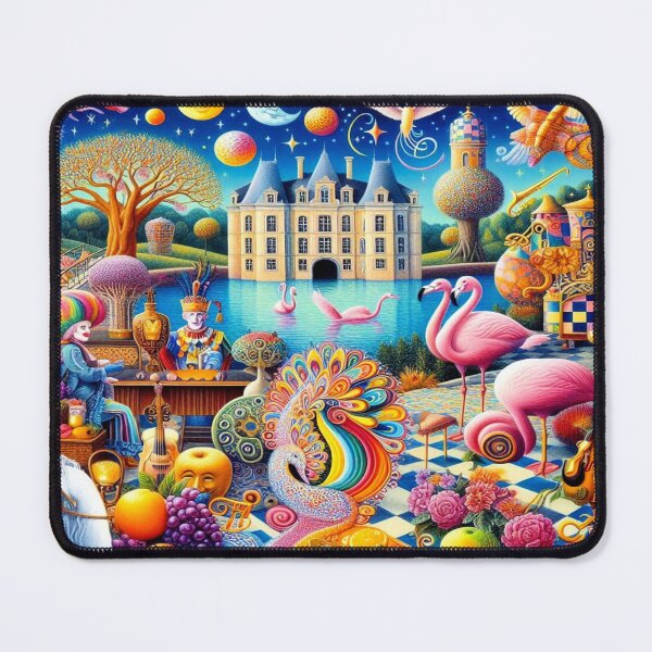 Item preview, Pink Flamingo at the LakeChâteau of Whimsy – Surreal Kingdom of Color and Contradiction designed and sold by daweave77.