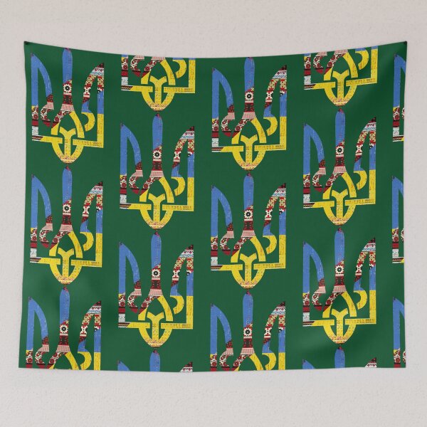 Item preview, Trident Flag Ukrainian National Embroidery Vyshyvanka (1) designed and sold by LivyPaigeHome.