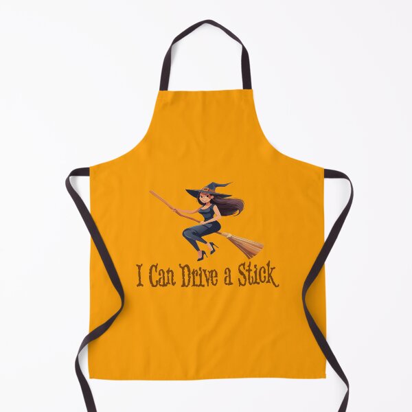 Item preview, Young Witch Riding a Broomstick – Funny “I Can Drive a Stick” Illustration designed and sold by DeeLulu.