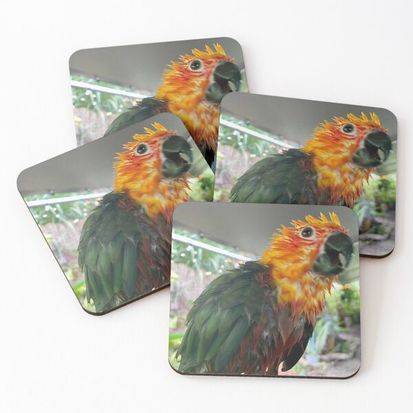 Item preview, Vibrant Orange and Green Parrot Portrait designed and sold by TrisaThyme.
