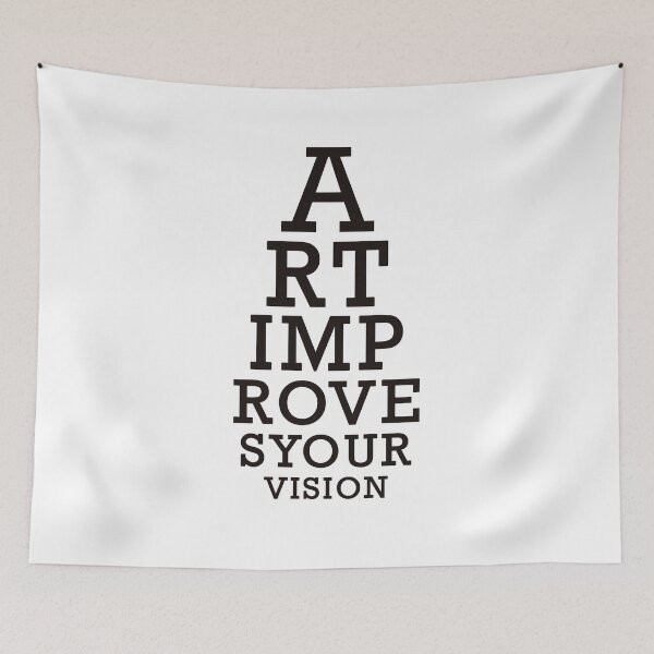 Item preview, Art Improves Your Vision Eye Chart Aesthetic - Black Typography designed and sold by Lena Cox Studio.