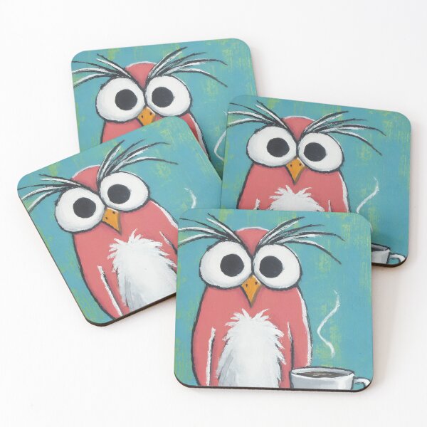 Item preview, Funny Whimsical Cartoon Owl Side-Eyeing Its Coffee Like a Fully Caffeinated Comedic Genius designed and sold by OlfactoART Studio.