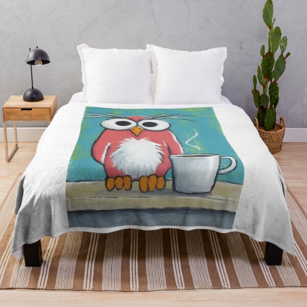 Item preview, Funny Whimsical Cartoon Owl Side-Eyeing Its Coffee Like a Fully Caffeinated Comedic Genius designed and sold by OlfactoART Studio.