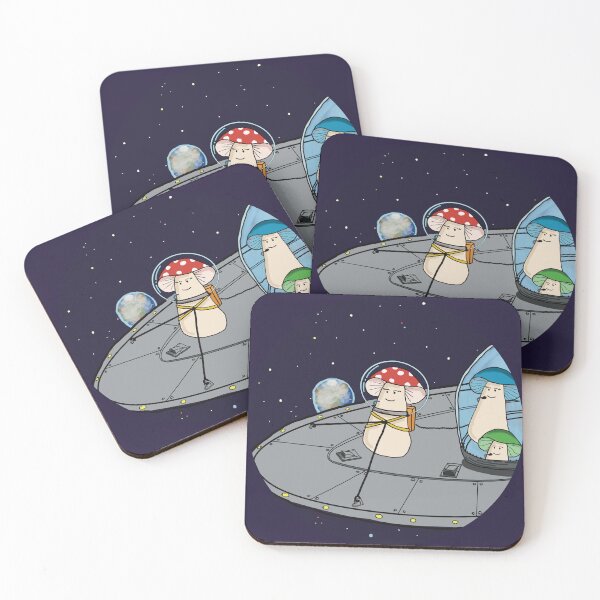Item preview, AstroFungi and friends visiting Earth on a spaceship designed and sold by CosmicFunGirl.