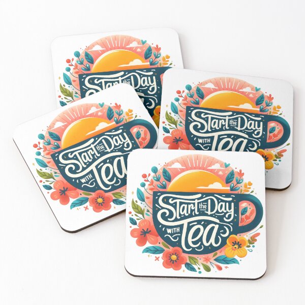 Item preview, Start the Day with Tea - Floral Sunrise Design. designed and sold by The-T-In-Retro.