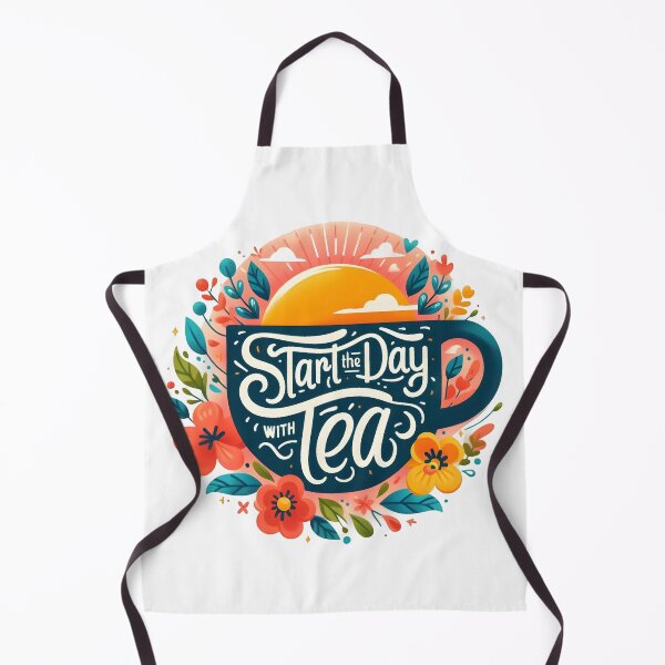 Artikelvorschau, Beginnen Sie den Tag mit Tee – florales Sonnenaufgangsdesign. entworfen und verkauft von The-T-In-Retro.