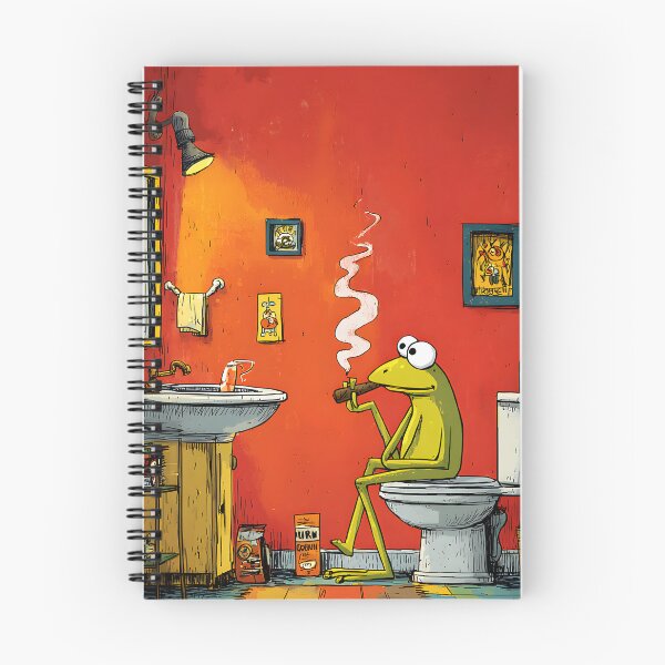 Item preview, FrogCionado Cartoon Frog Mastering the Art of Smoking and Relaxing on Toilet designed and sold by OlfactoART Studio.