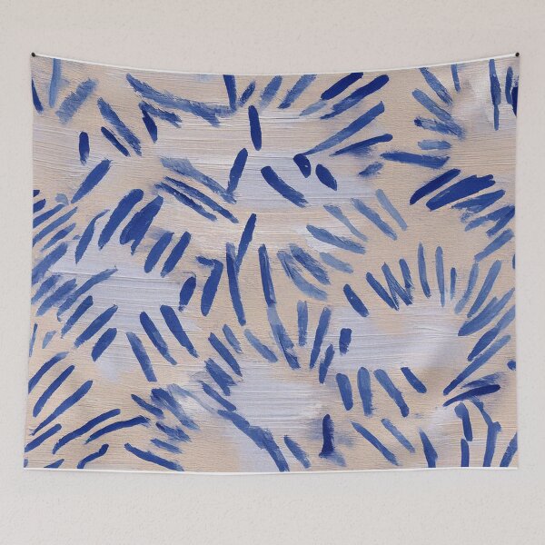Item preview, Blue brushstroke seamless pattern designed and sold by SassyArtistry.