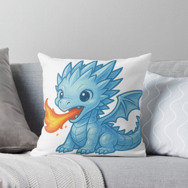 Item preview, Frostfire Baby Dragon – Kawaii Blue Flame Cutie designed and sold by TheRealJoshD.