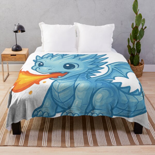 Item preview, Frostfire Baby Dragon – Kawaii Blue Flame Cutie designed and sold by TheRealJoshD.