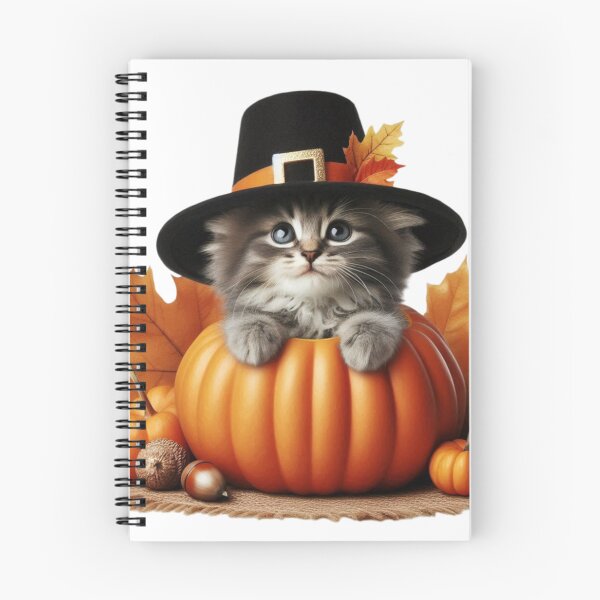 Item preview, Cute Thanksgiving Kitten in Pumpkin – Fall Greeting Design designed and sold by LavIsInTheAir.