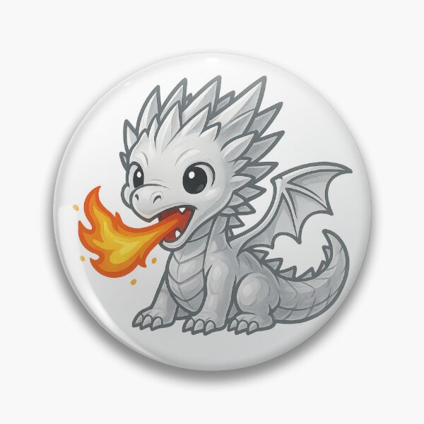 Item preview, Silver Flame Dragon – Kawaii Metallic Baby Firebreather designed and sold by TheRealJoshD.