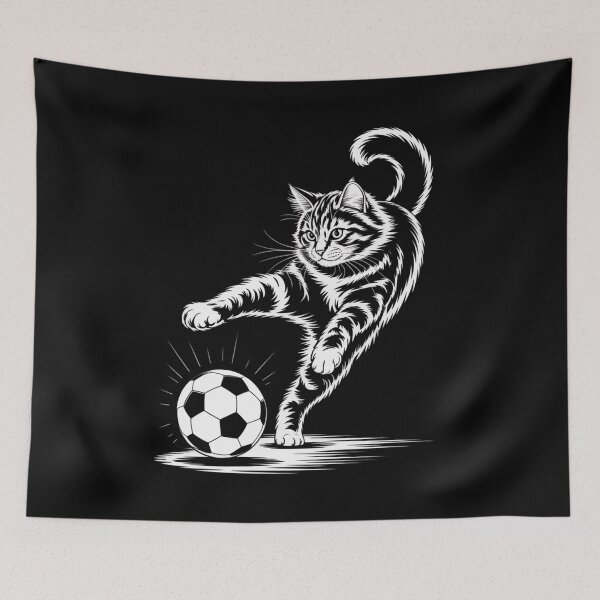 Item preview, Soccer Cat - Cute Cat Kicking a Soccer Ball Design designed and sold by Gogetgiggles.