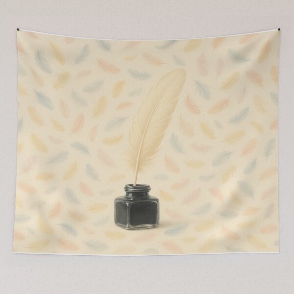 Item preview, Feather quill with ink bottle pattern designed and sold by SassyArtistry.