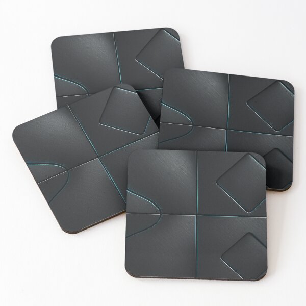 Item preview, Black metallic geometric texture with blue light designed and sold by SassyArtistry.