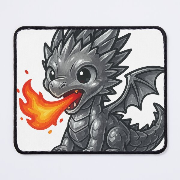 Item preview, Obsidian Flame Dragon – Kawaii Black Firebreather designed and sold by TheRealJoshD.