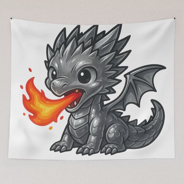 Item preview, Obsidian Flame Dragon – Kawaii Black Firebreather designed and sold by TheRealJoshD.
