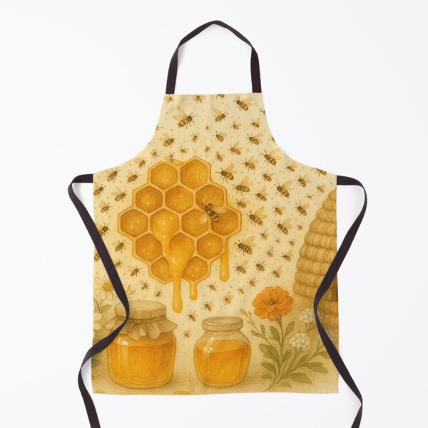 Item preview, Beekeeping with honey jars and hive illustration designed and sold by SassyArtistry.