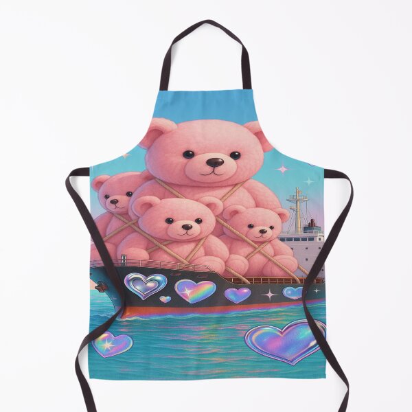 Item preview, Giant Pink Teddy Bears on a Cargo Ship – Kawaii Y2K Surreal Pop Art designed and sold by POD DYNASTY | Original Print On Demand T-Shirt Graphics.