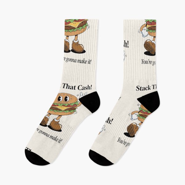 Item preview, Stack That Cash! Retro Burger Mascot Motivation Design designed and sold by HoopeStylee.