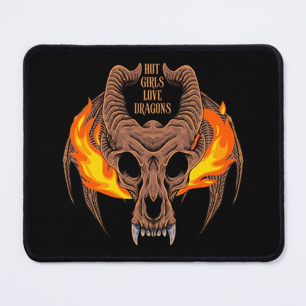 Item preview, Hot Girls Love Dragons Flaming Skull designed and sold by UNK-Fatigues.