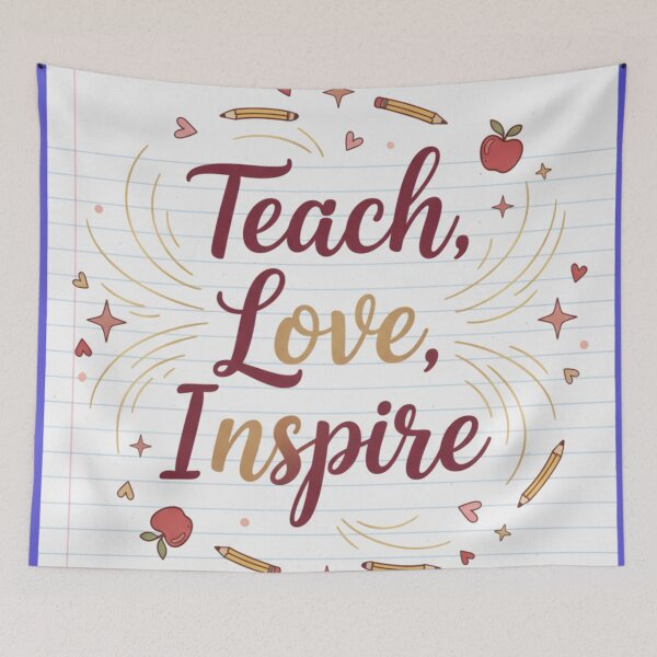 Item preview, Teach Love Inspire | Teacher Quote Art | Classroom Decor designed and sold by TrackinDaTrends.