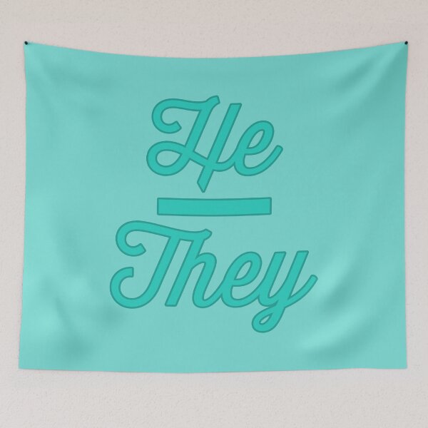 Item preview, He They Prounouns - Teal designed and sold by sillyjess.