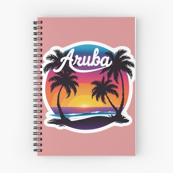 Item preview, Aruba sunset and palms designed and sold by seahorse crossing.