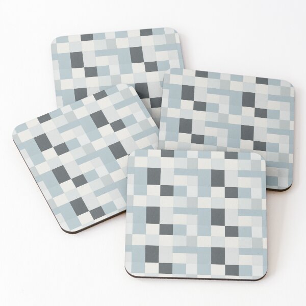 Item preview, Minimal blue and gray square pattern designed and sold by SassyArtistry.