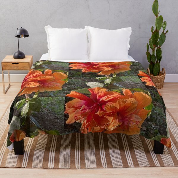 Item preview, “Orange Double Hibiscus Flower” designed and sold by TrisaThyme.