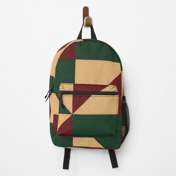 Item preview, Retro red green and beige geometric pattern designed and sold by SassyArtistry.