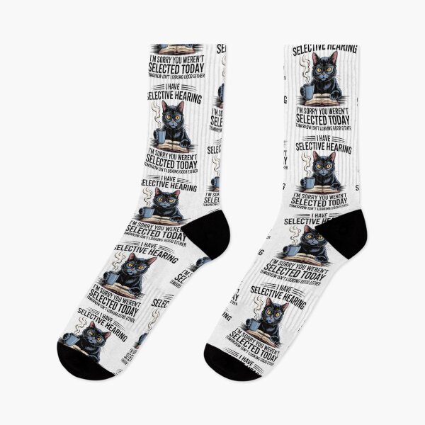 Item preview, Selective Hearing Cat with Coffee - Funny Quote Design designed and sold by Gogetgiggles.
