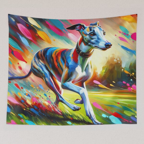 Item preview, Whippet Dog Portrait Acrylic Art Print Pet Portrait Gift for English Whippet Lovers designed and sold by Puppy Puzzles Plus.