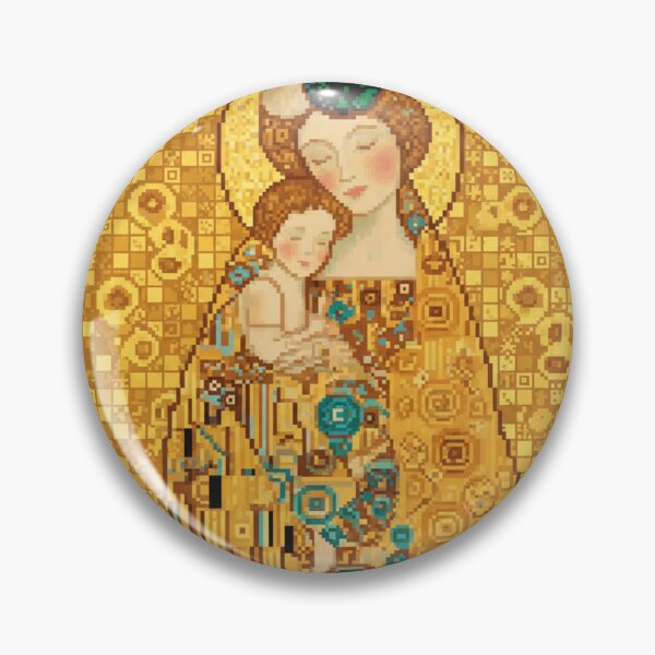 Item preview, Klimt Three Ages of Woman Mother and Child Pixel Sticker designed and sold by Nubitra.
