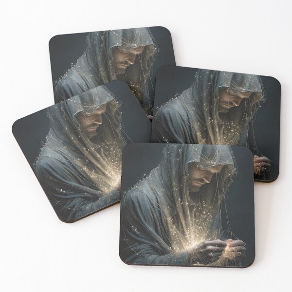 Item preview, Hooded Figure Illuminated by Threads of Energy designed and sold by Shannon Hilson.