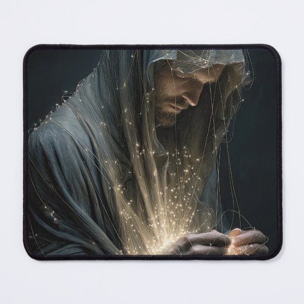 Item preview, Hooded Figure Illuminated by Threads of Energy designed and sold by Shannon Hilson.