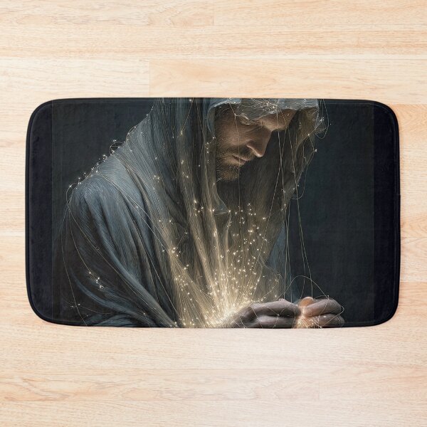 Item preview, Hooded Figure Illuminated by Threads of Energy designed and sold by Shannon Hilson.