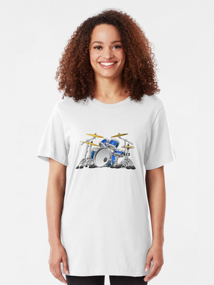 Alternate view of 5 Piece Drum Set Cartoon Slim Fit T-Shirt